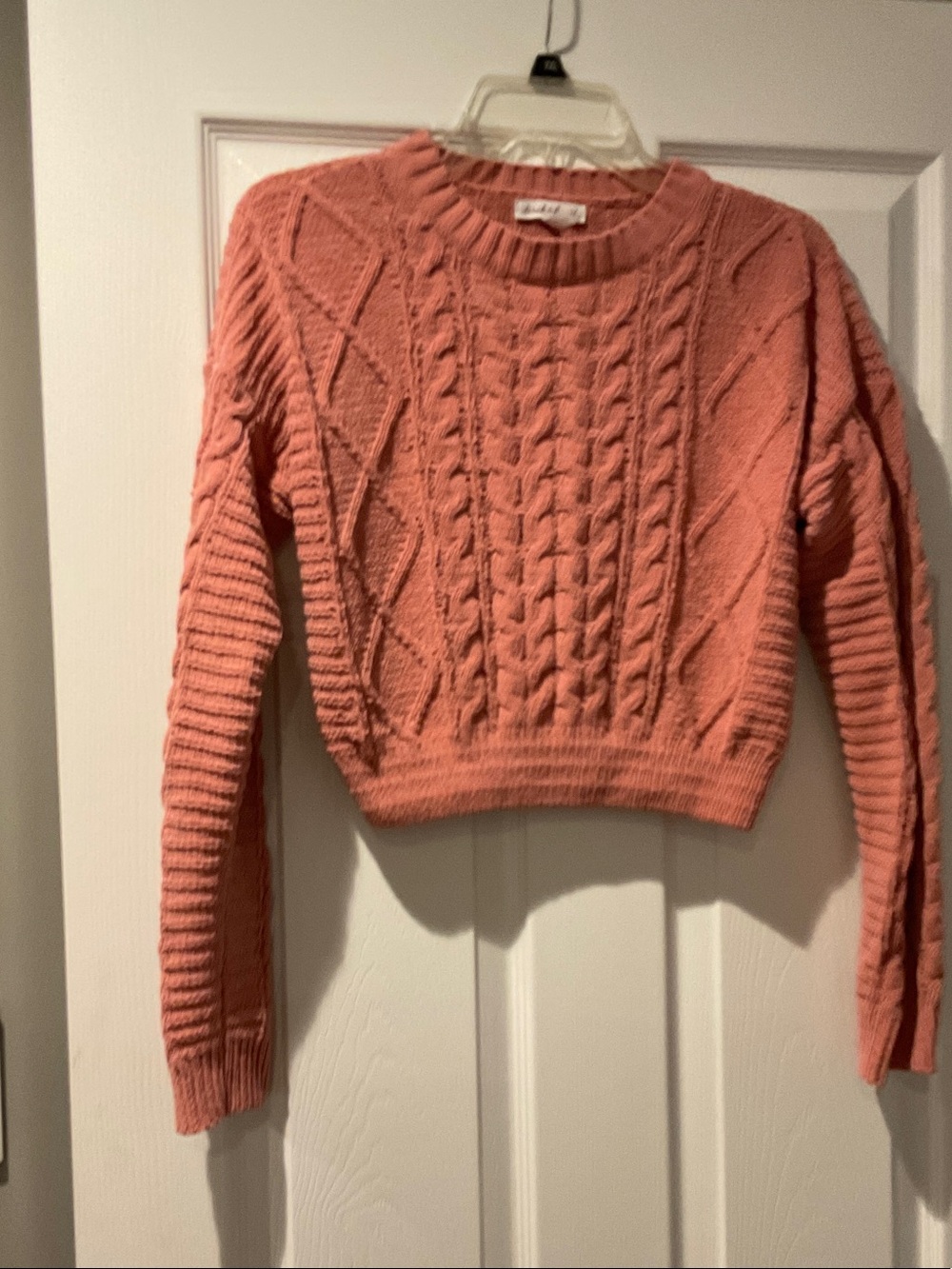 Cable Knit Cropped Sweater - Rust - Picture 2 of 5